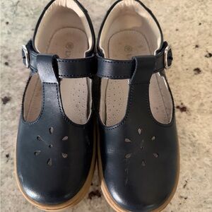 Girls Navy T-Strap Mary Jane Shoes - Classic School Style
